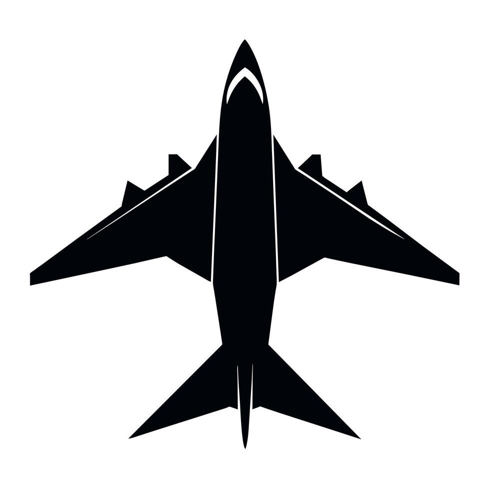 Jet plane silhouette. flat style illustration isolated white background vector