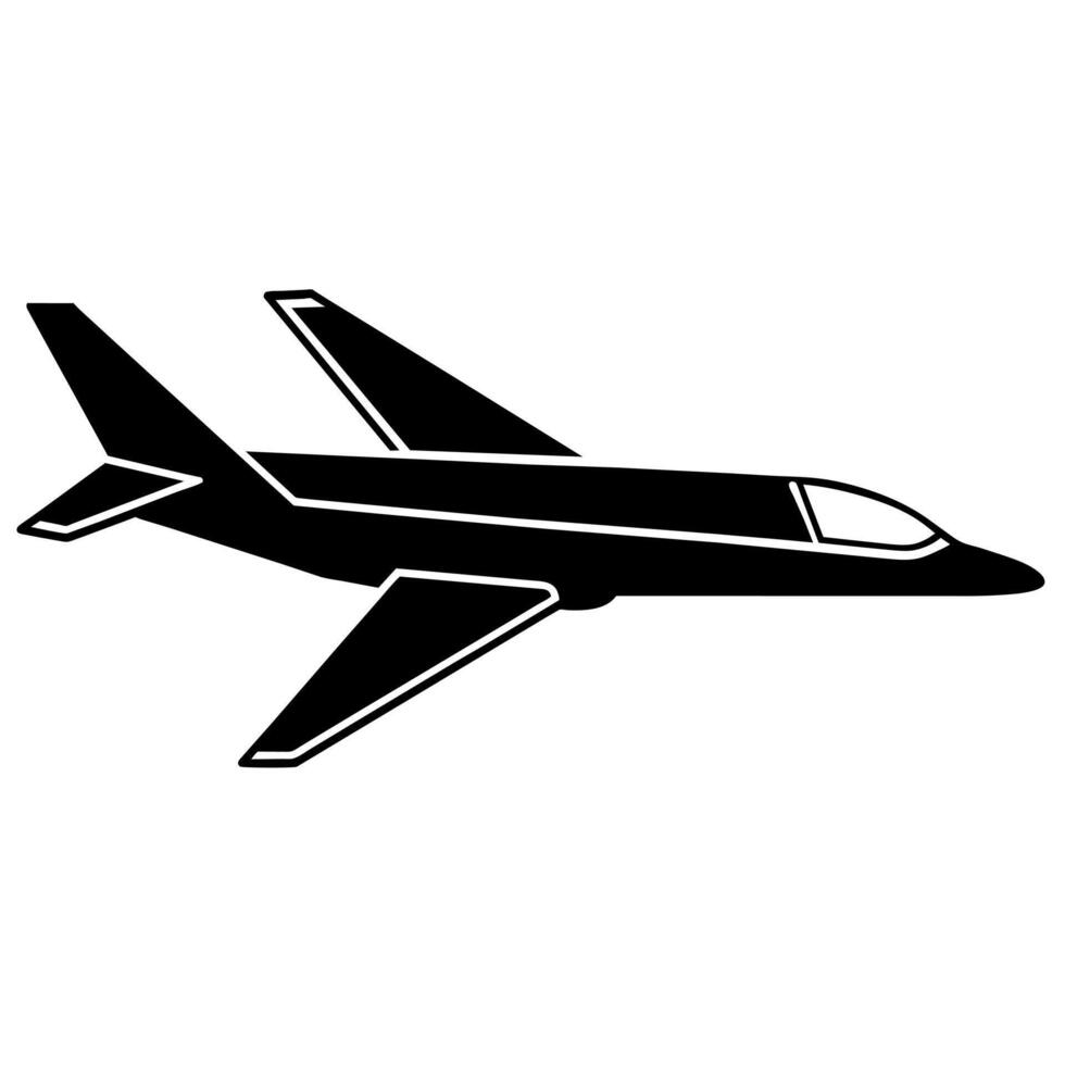 Jet plane silhouette. flat style illustration isolated white background vector