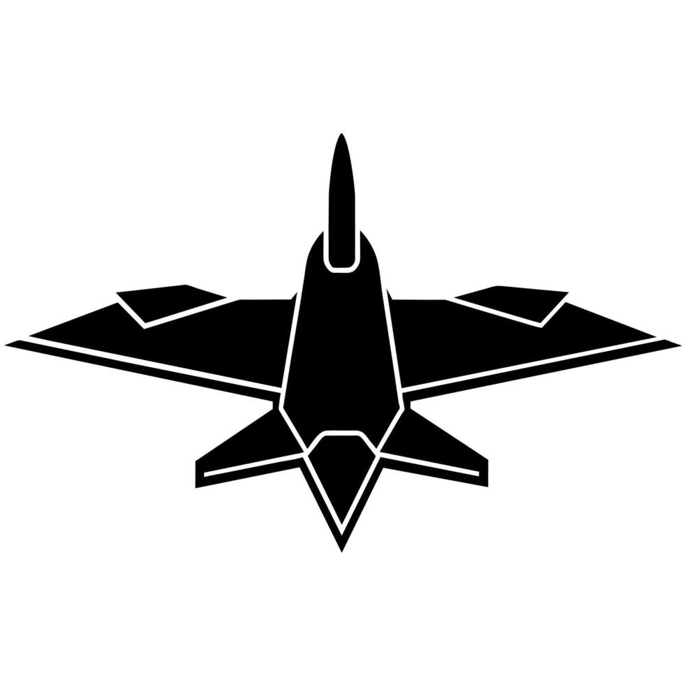 Jet plane silhouette. flat style illustration isolated white background vector