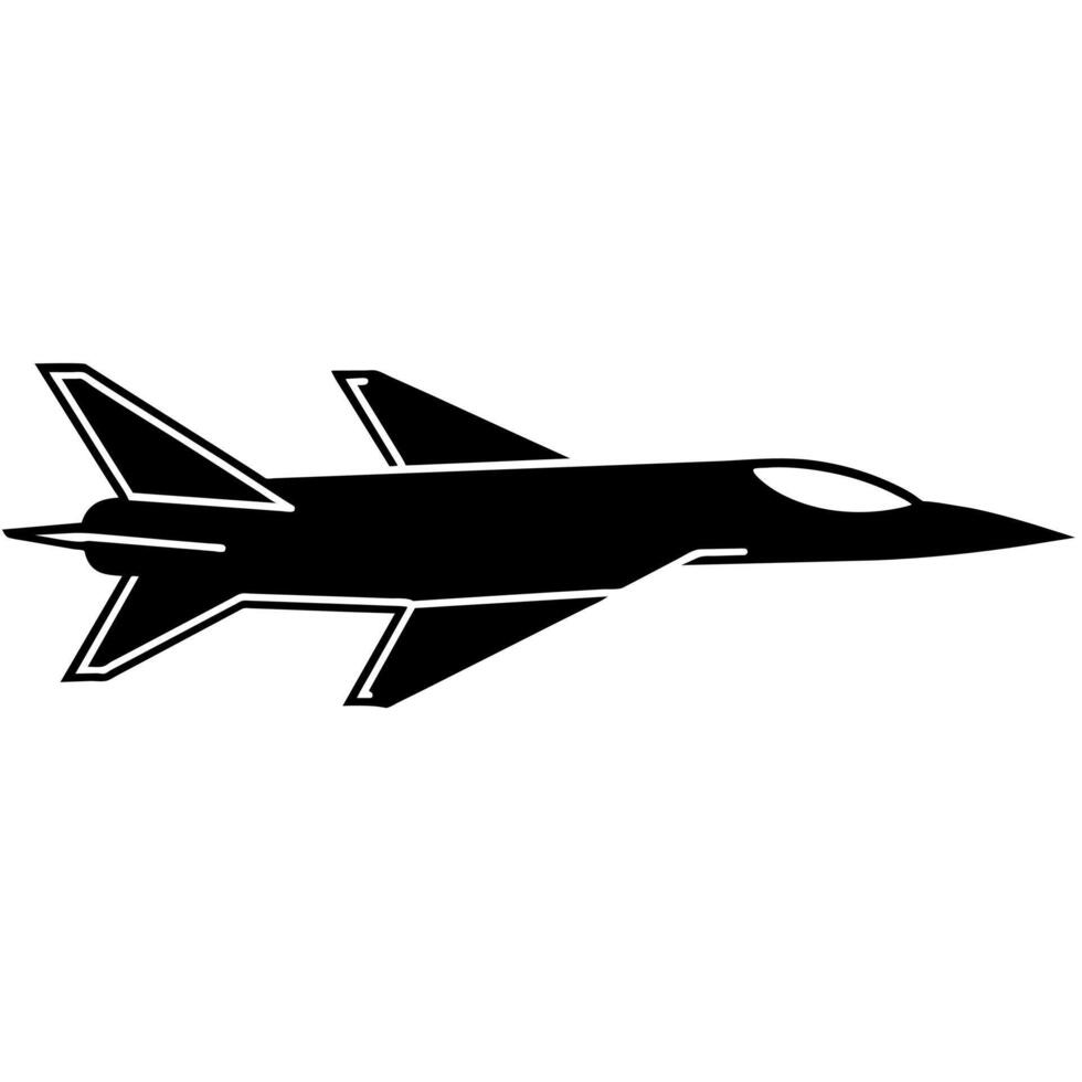 Jet plane silhouette. flat style illustration isolated white background vector