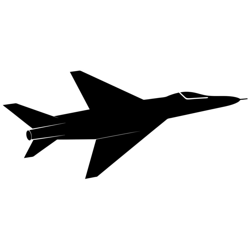 Jet plane silhouette. flat style illustration isolated white background vector