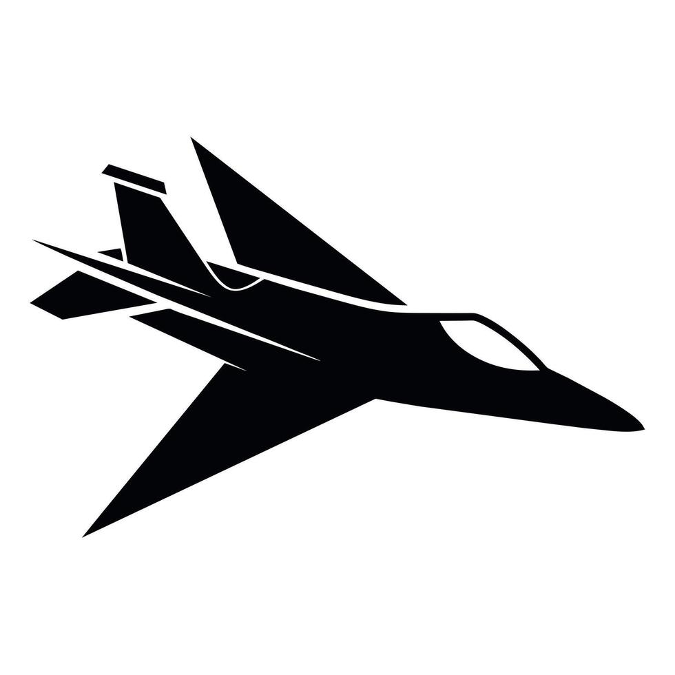 Jet plane silhouette. flat style illustration isolated white background vector