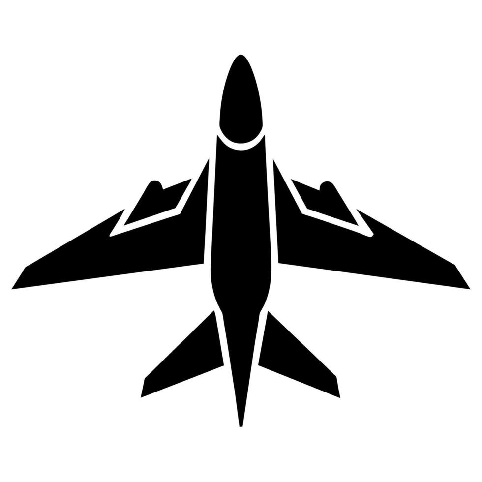Jet plane silhouette. flat style illustration isolated white background vector