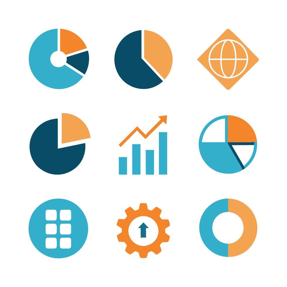 Analysis icon set art illustration, a set of analysis icon pack vector