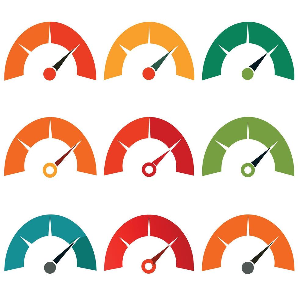 Speedometer icon pack art illustration vector