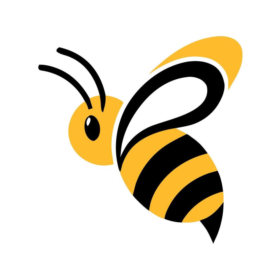 a Flying honey bee logo art illustration vector
