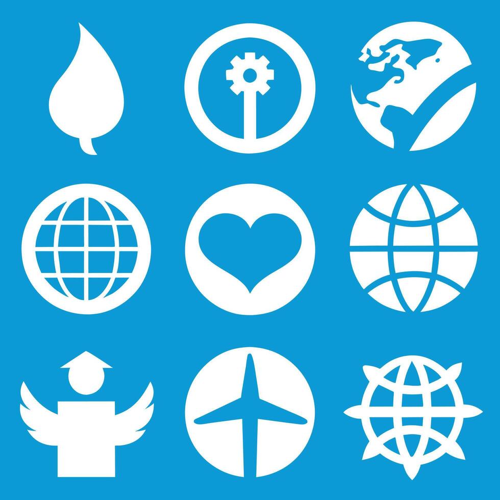 Worldwide icons set pack illustration vector