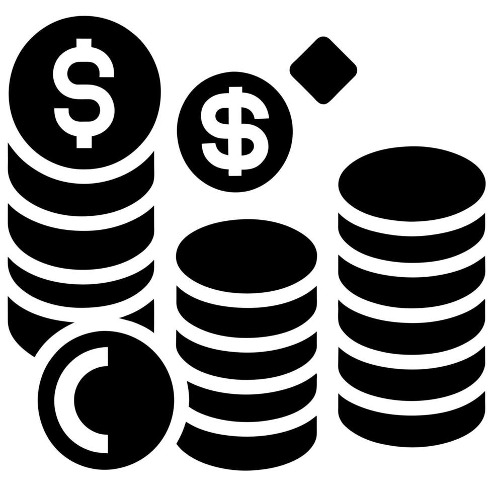Stack of coin icon set illustration vector