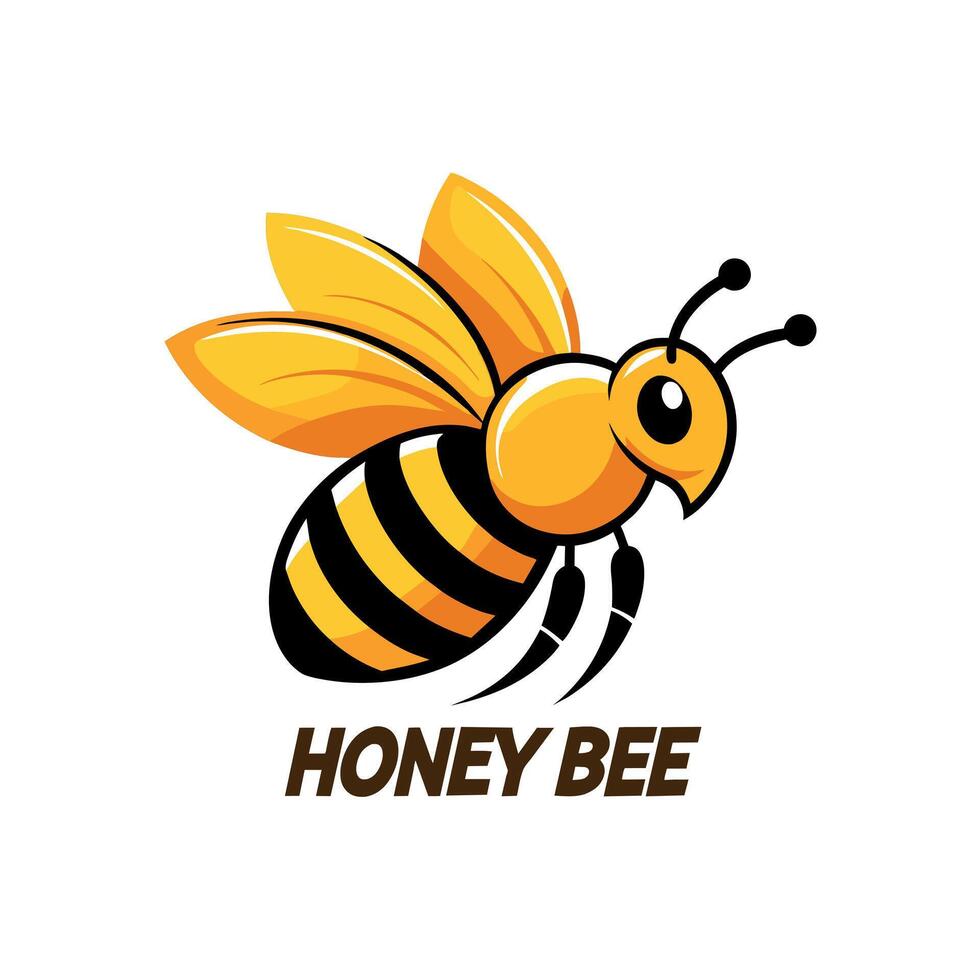 a Flying honey bee logo art illustration vector