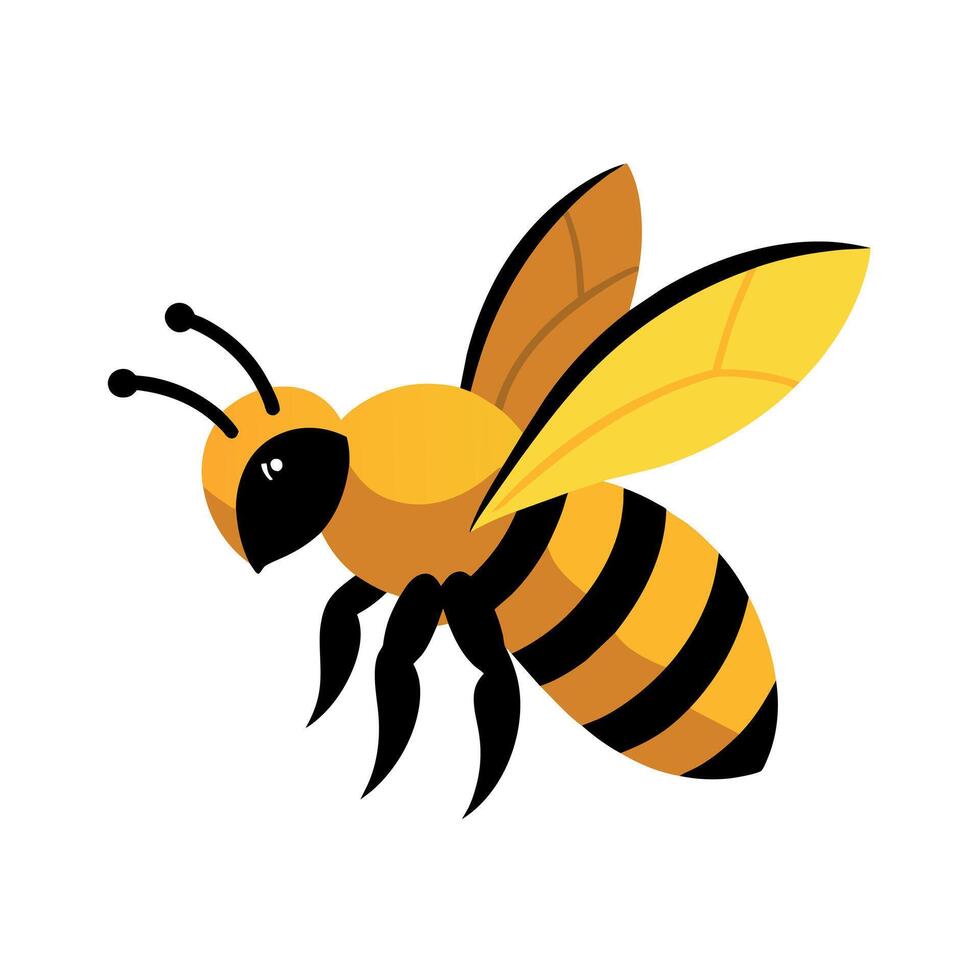 a Flying honey bee logo art illustration vector