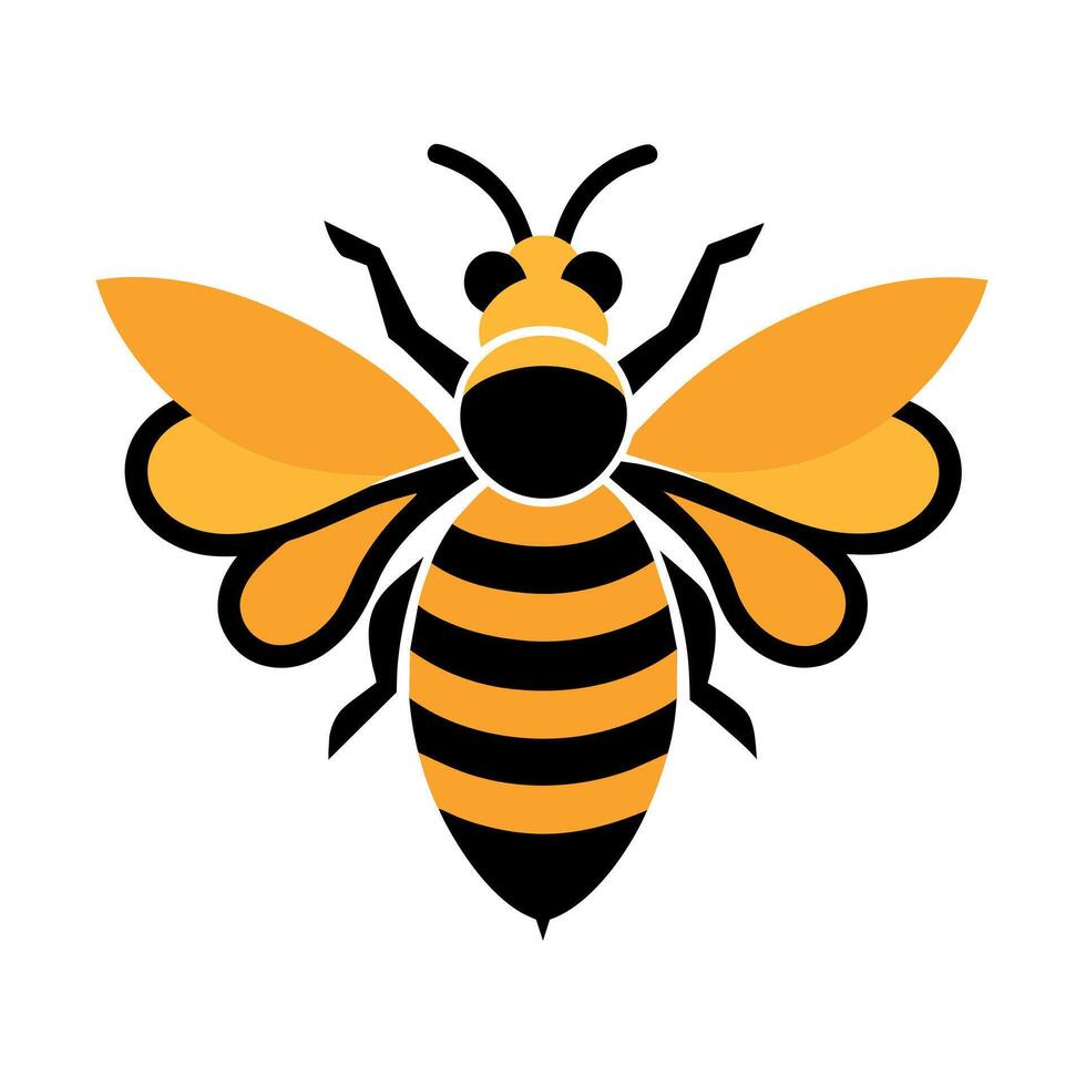 a Flying honey bee logo art illustration vector