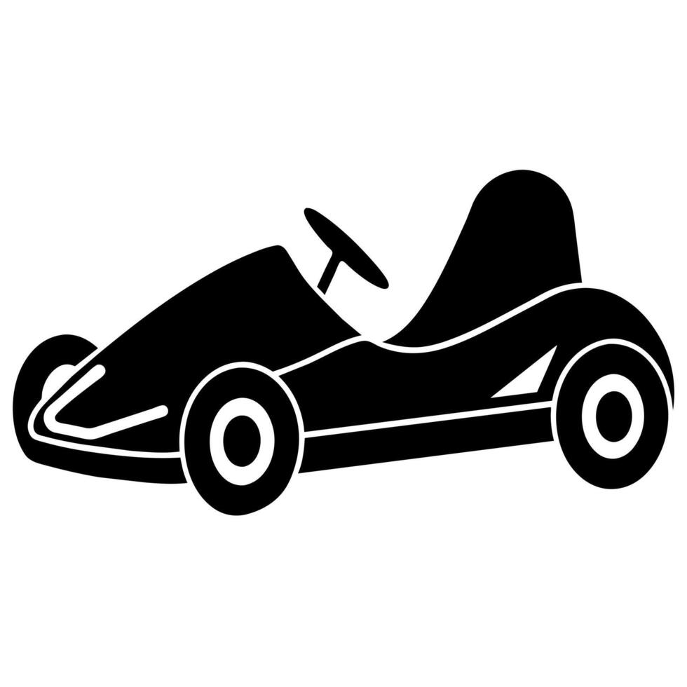 stylish go cart silhouette isolated white background vector