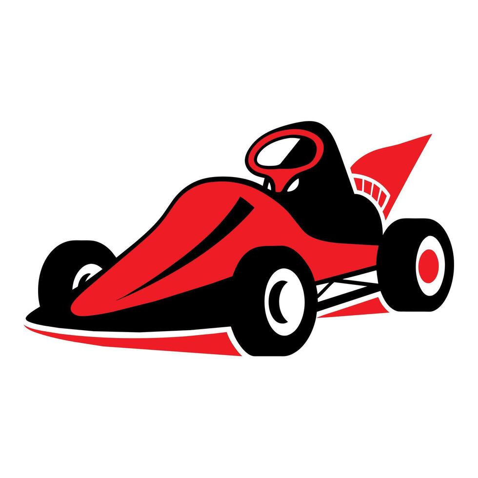 stylish go cart silhouette isolated white background vector