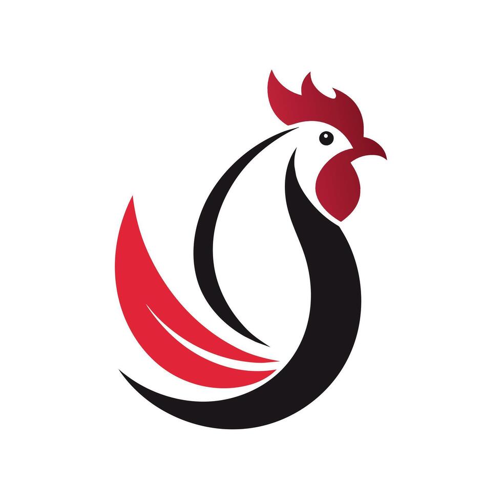 minimalist chicken logo design concept illustration vector