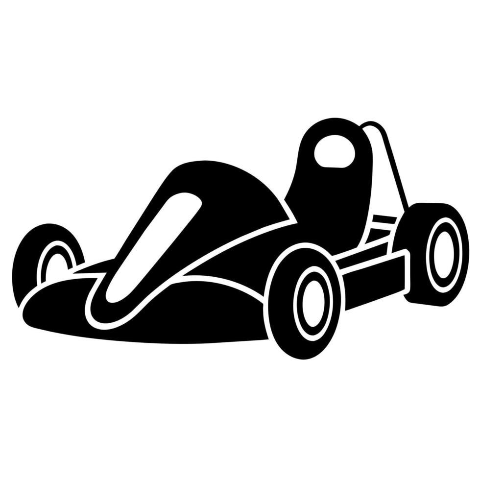 stylish go cart silhouette isolated white background vector