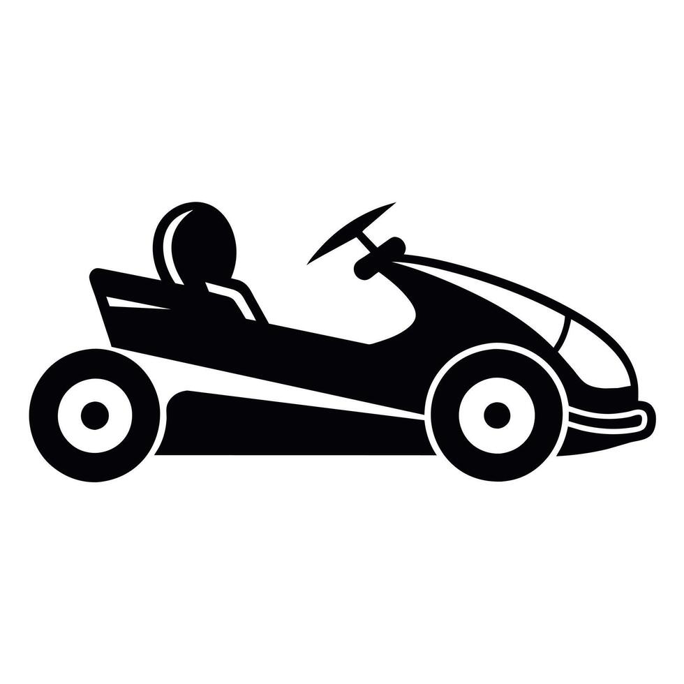 stylish go cart silhouette isolated white background vector