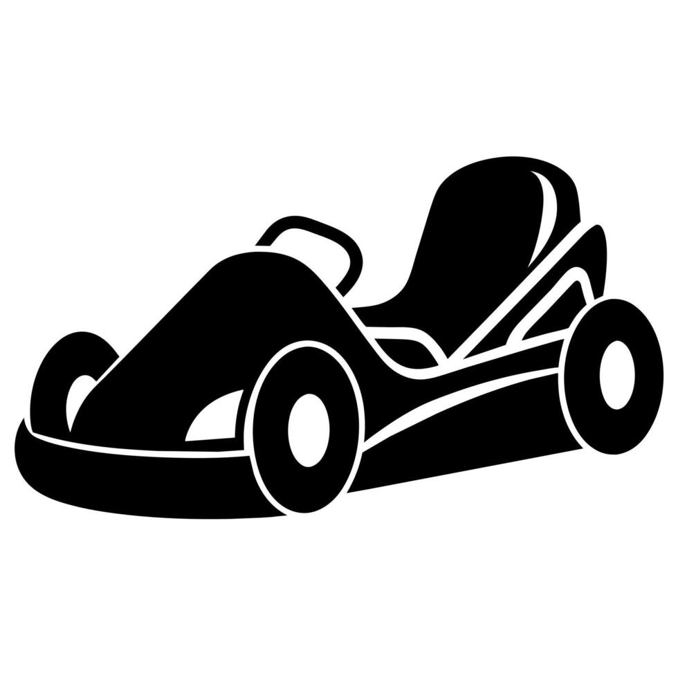 stylish go cart silhouette isolated white background vector