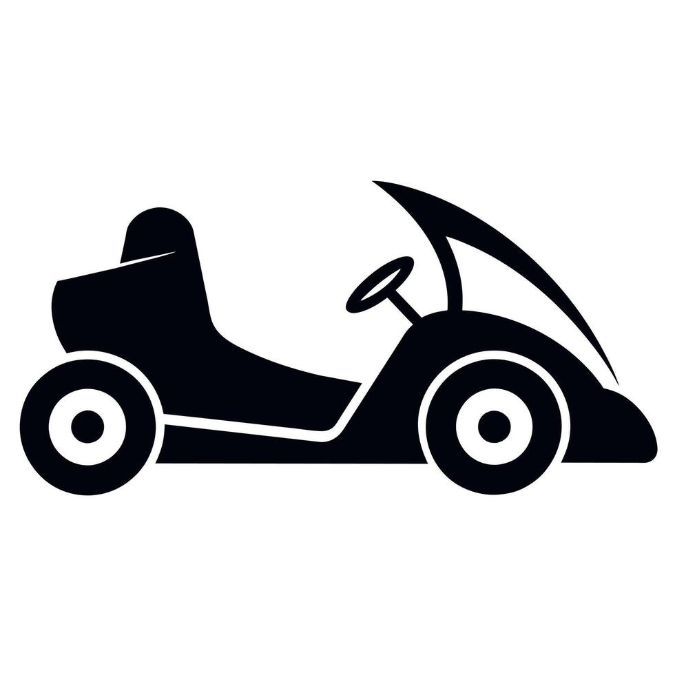 stylish go cart silhouette isolated white background vector