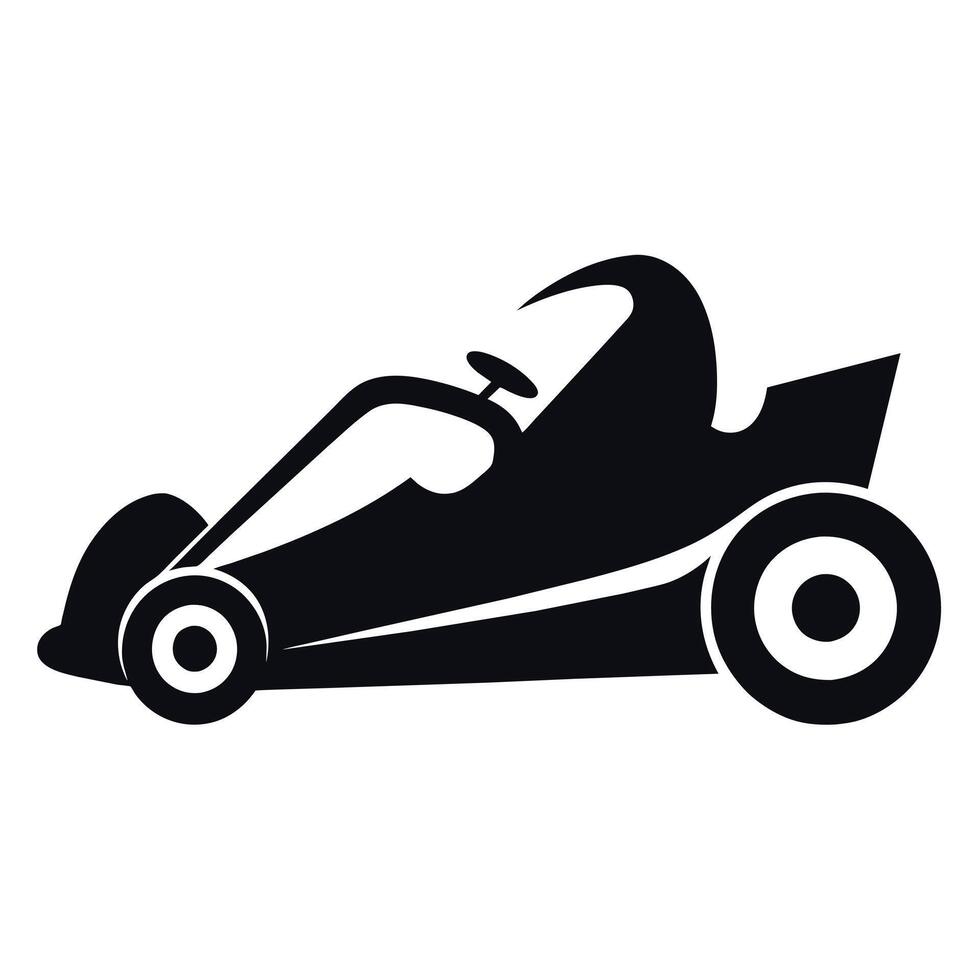 stylish go cart silhouette isolated white background vector