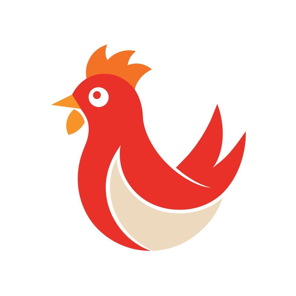 minimalist chicken logo design concept illustration vector