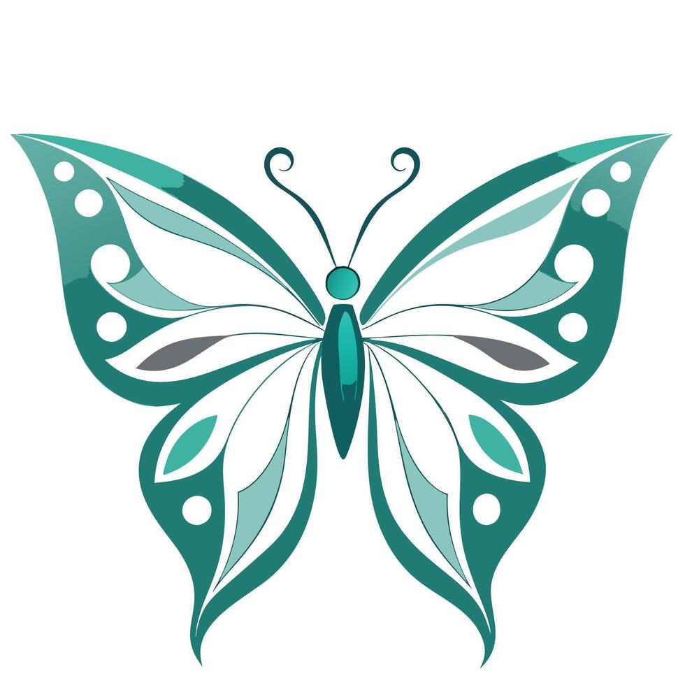 Butterfly silhouette art illustration with white background free Download vector