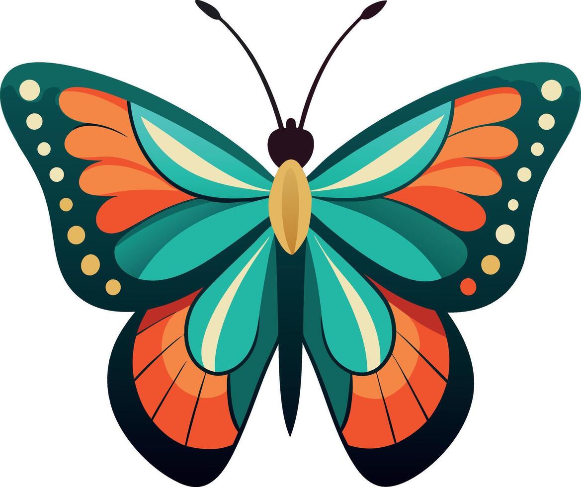Butterfly silhouette art illustration with white background free Download vector
