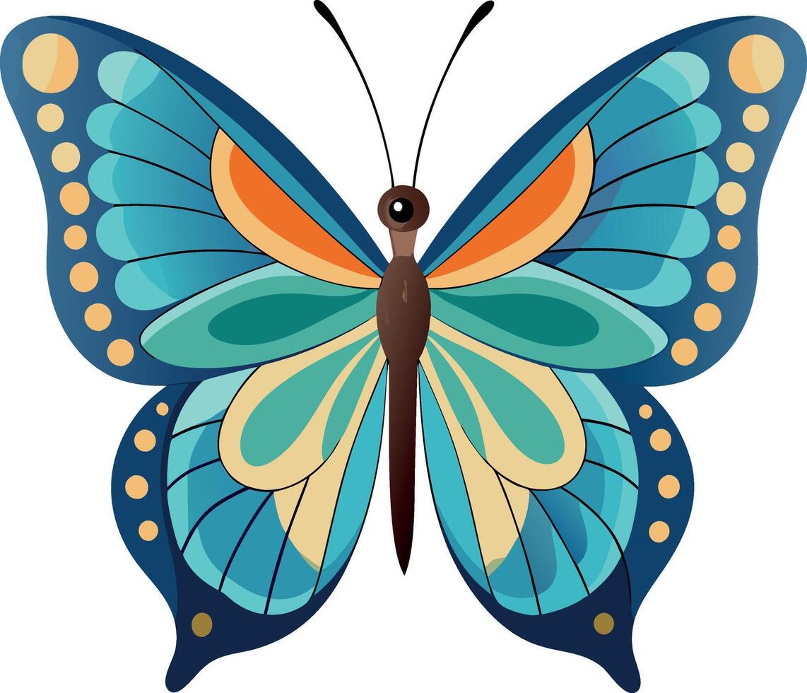 Butterfly silhouette art illustration with white background free Download vector