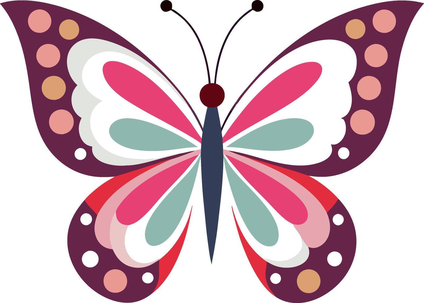 Butterfly silhouette art illustration with white background free Download vector
