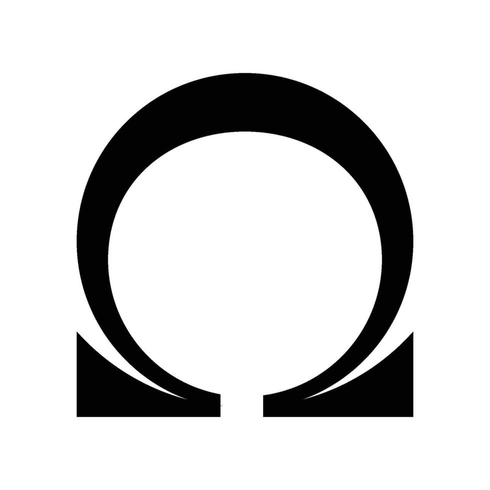 omega symbol icon vector