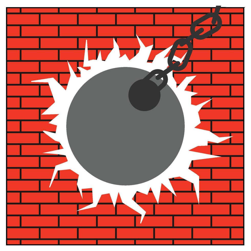 wrecking steel ball icon vector