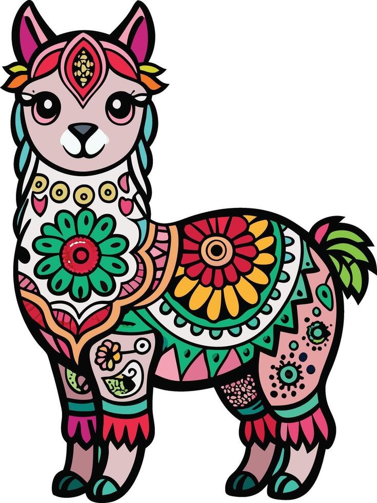 Alpaca silhouette with white background vector