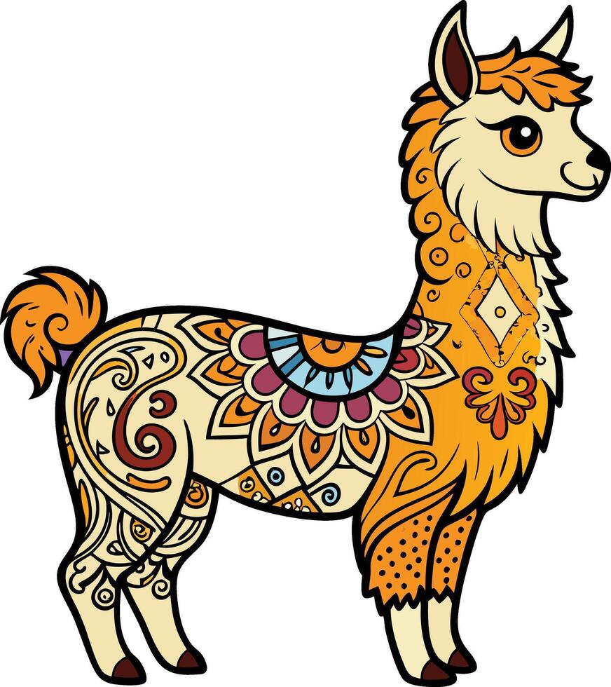 Alpaca silhouette with white background vector