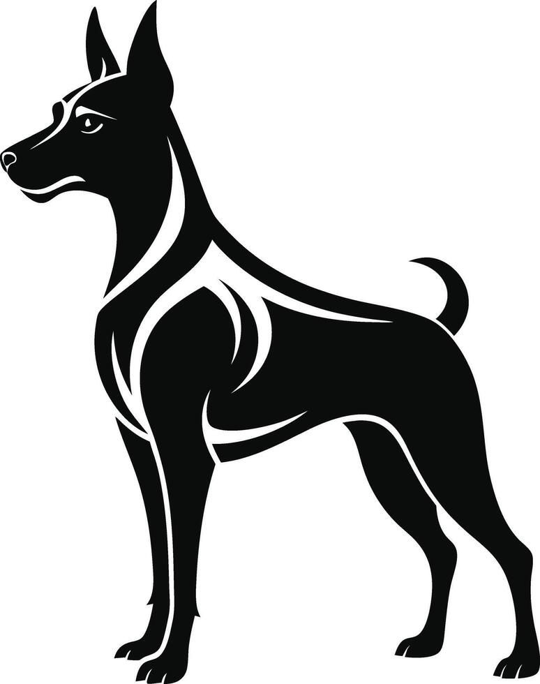 Dog style silhouette with white background vector