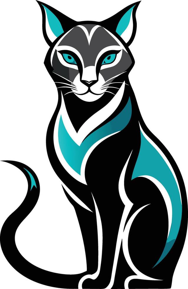 Cat style silhouette with white background vector