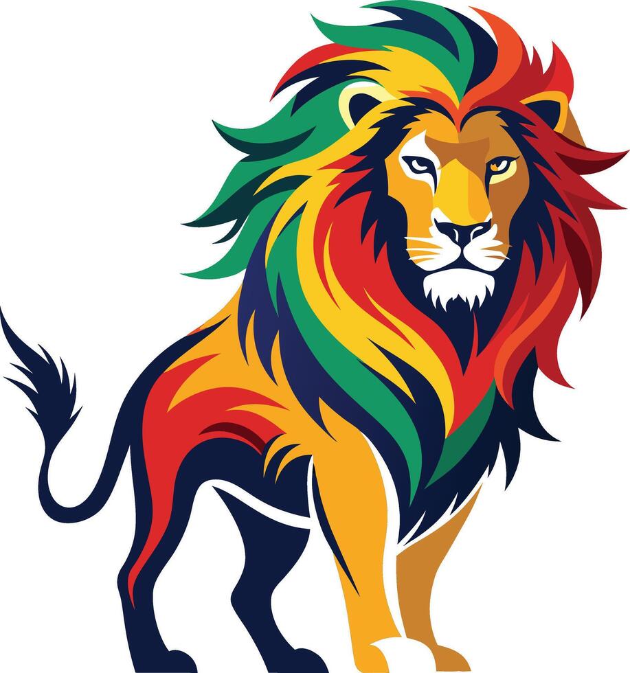 Lion style silhouette with white background vector