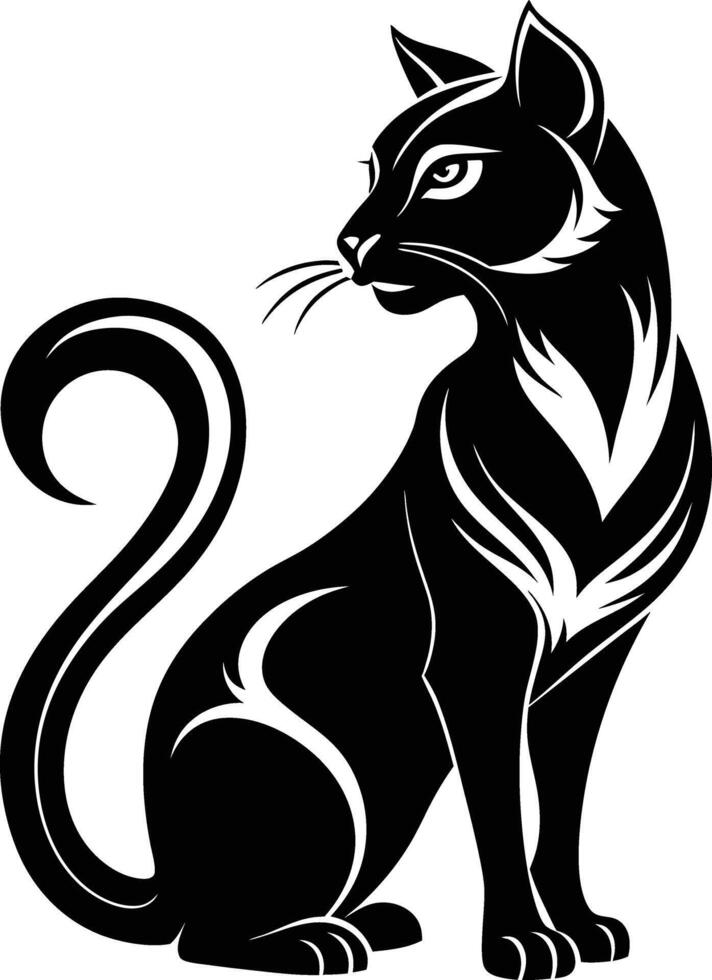Cat style silhouette with white background vector