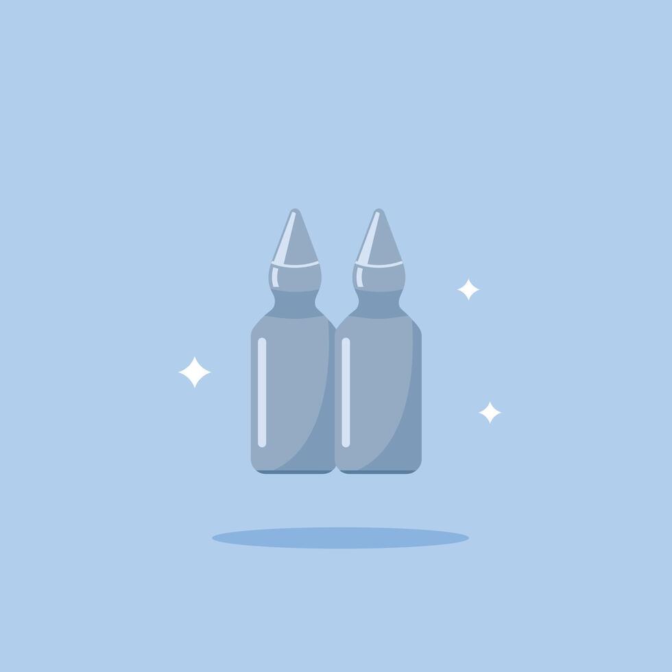 Illustration of a bottle of liquid medicine for viruses and bacteria, icon of various types of health diseases vector