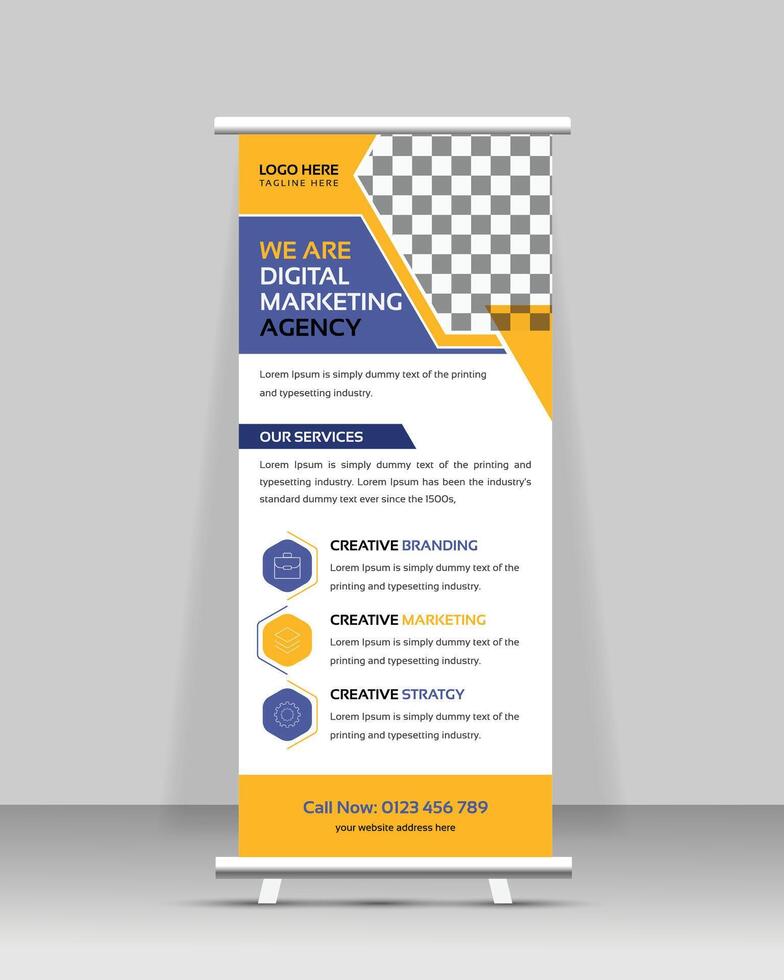 Corporate Roll Up Banner Design vector