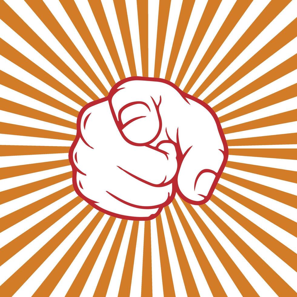 Attention Your Work hand point poster for office, pattern social post vector