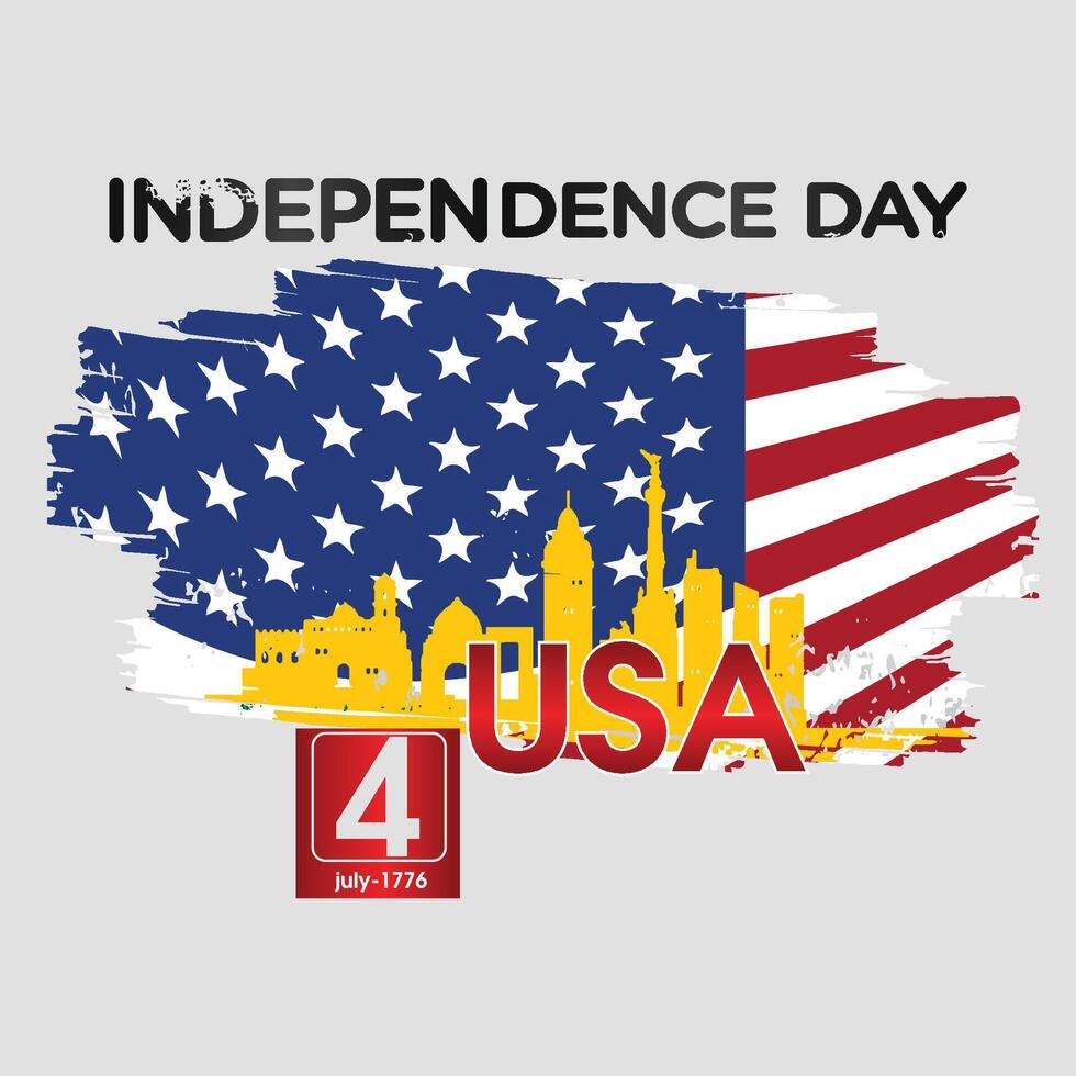 USA independence day greeting card template vector