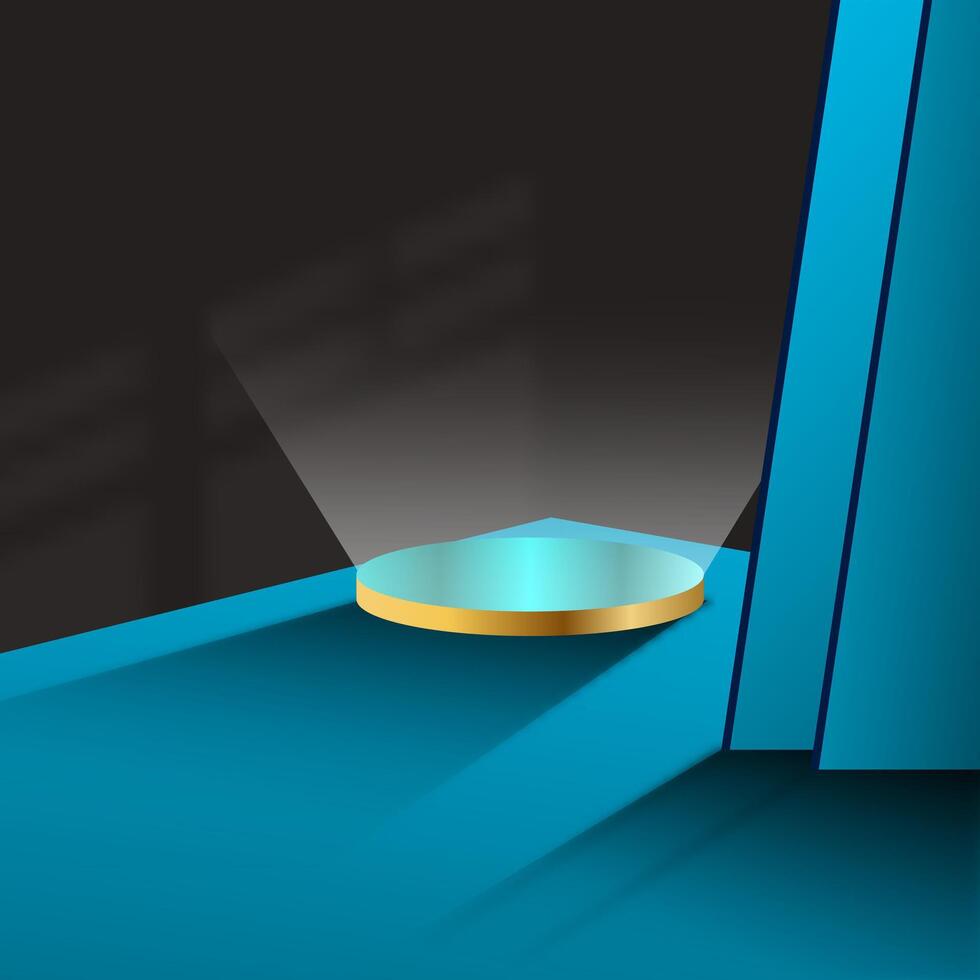 Abstract scene podium mockup. Award ceremony concept. 3d render vector