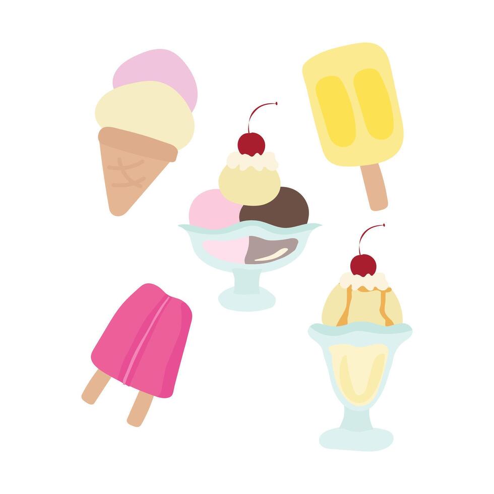 ice cream clipart set vector