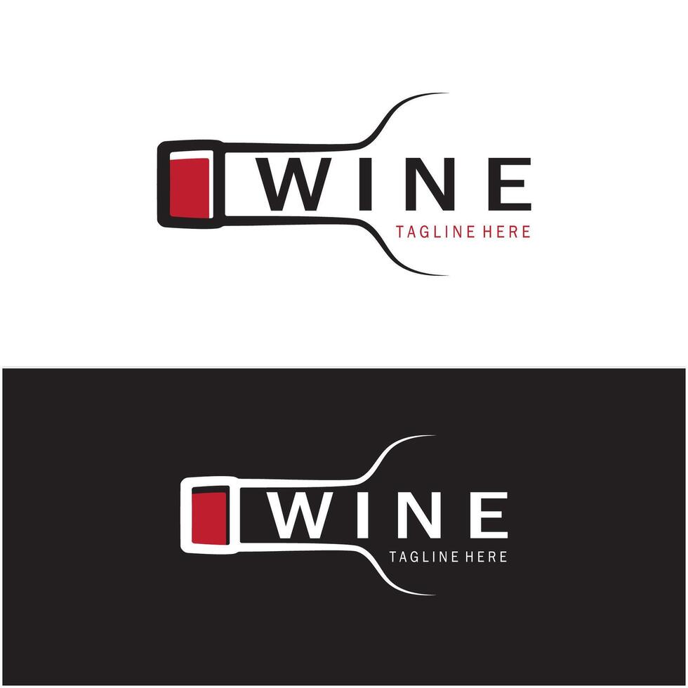Wine logo with wine glasses and bottles.for night clubs,bars,cafe and wine shops. vector