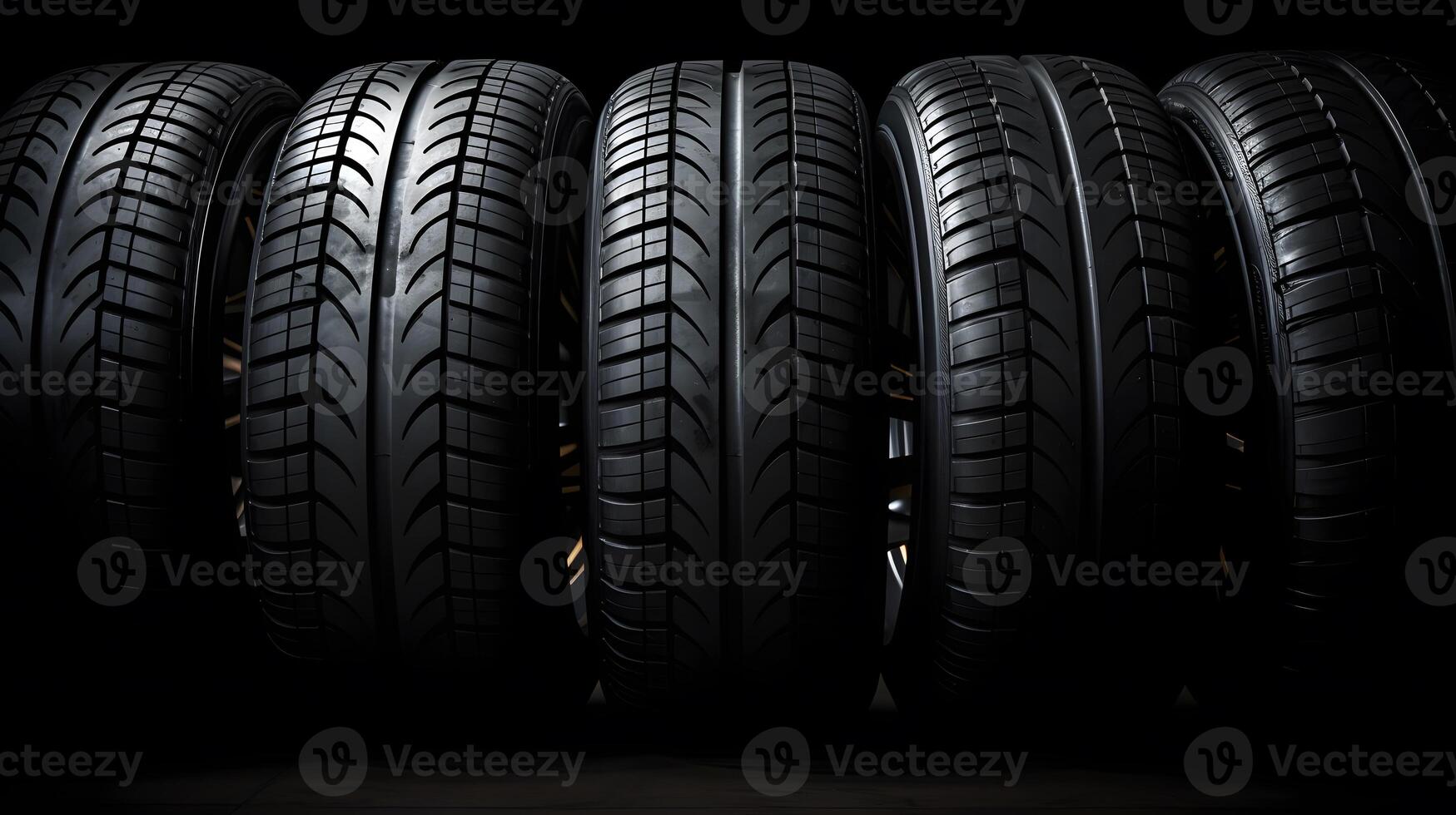 Tire stack background. Neural network photo