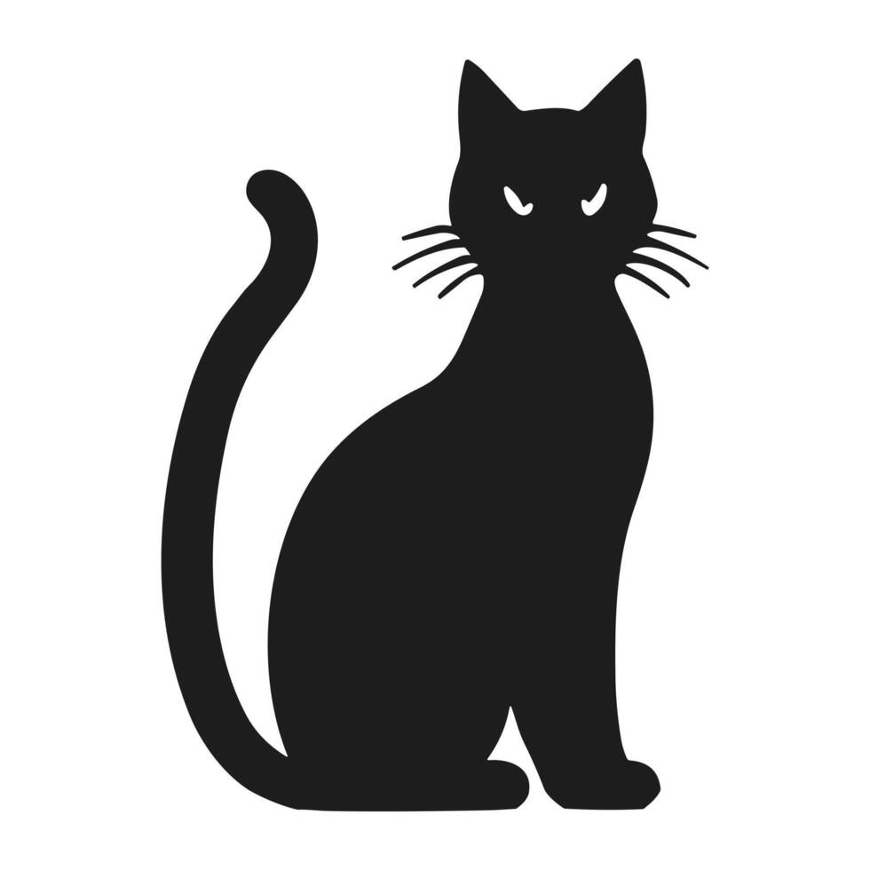 A Halloween cat silhouette vector
