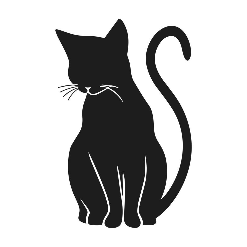 A Halloween cat silhouette vector