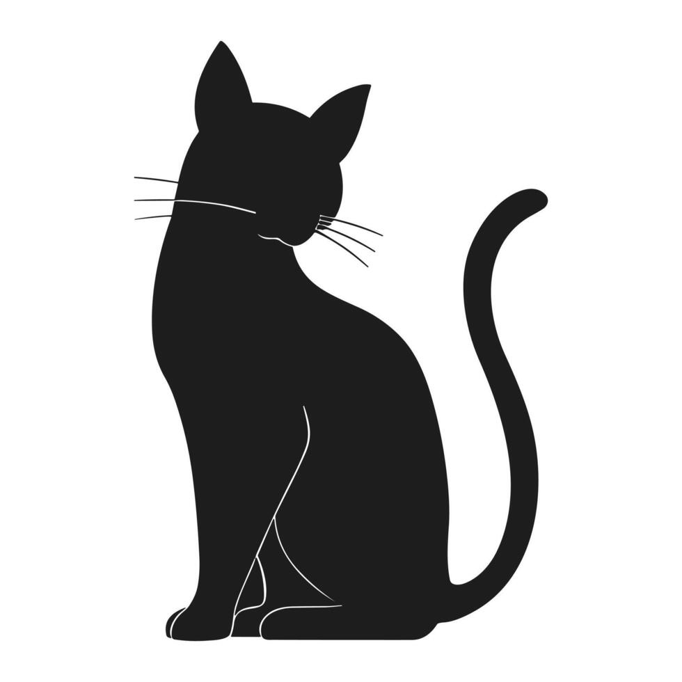 A Halloween cat silhouette vector