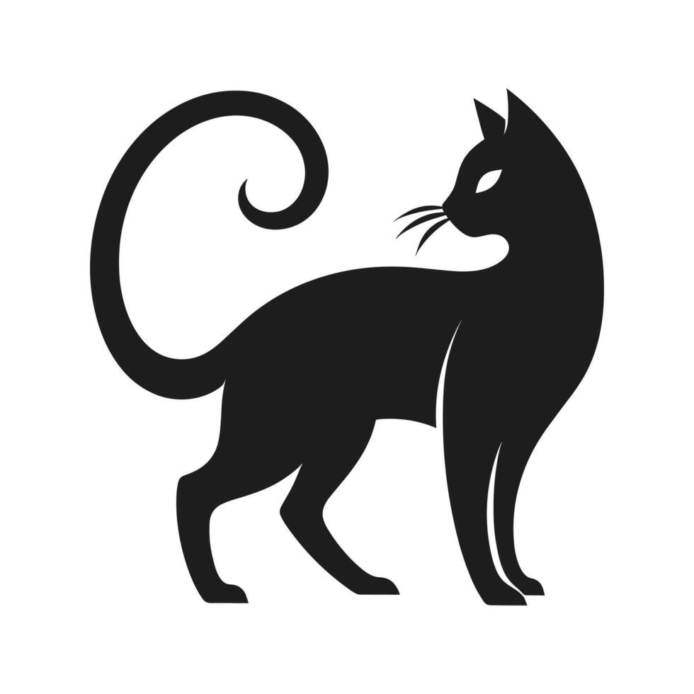 A Halloween cat silhouette vector