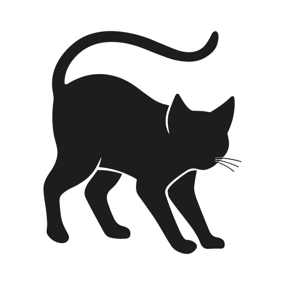 A Halloween cat silhouette vector