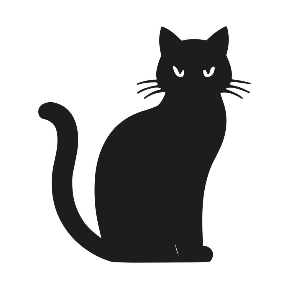 A Halloween cat silhouette vector
